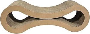 BarkWell Pet Infinity Style Cat Scratcher for Cats, Recycled Corrugated Cardboard, Natural, 24.75 x 8.5 x 8 Inches, Made in USA