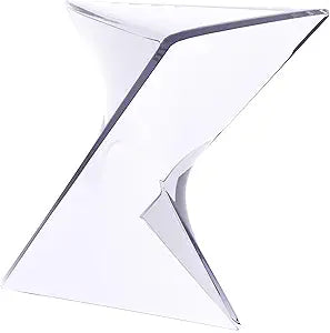 LeisureMod 15.75" Clear Stackable Plastic Side Table - Weather-Resistant Triangular Accent Table for Living Room, Patio, or Backyard
