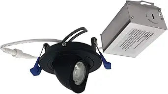 Nora NM2-2R2705030BB 2" LED Mini Elbow Downlight, Round Trim, 500 Lumens, 6 Watts, 90+ CRI, 120V - No Housing Required (Matte Black, 3000K)