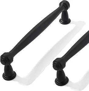 10 Pack 5inch(128mm) Center to Center Black Cabinet Pulls Handles for Cabinets Cupboard Solid Heavy Duty Matte Black Drawer Handles Dressers Kitchens bedrooms