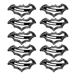 Totelux Halloween Bat Hair Clips 10Pcs Glitter Black Bat Hairpins Metal Snap Hair Barrettes for Women Festive Party Cosplay Halloween Hair Accessories