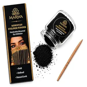 Moroccan Loose Black Eyeliner Powder with Wooden Applicator ï¿½ï¿½ï