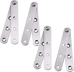 4 Piece Stainless Steel 360 Degree Rotating Concealed Hinges, Door Pivot Hinges Stainless Steel Drawer Window Door Fittings for Door Cabinets Cabinet (Large)