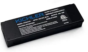 Kichler 6TD24V10BKT LED 24V Power Supply, 1.50x8.75x2.50, Textured Black