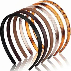 WILLBOND 6 Plastic Thin Headbands, Multicolor Tortoise Series, Classic