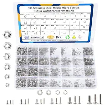 1670Pcs 304 Stainless Steel Metric Micro Screws Nuts Assortment Kit, M1 M1.2 M1.4 M1.6 M2 M2.5 Sizes, Phillips Pan Head Small Machine Screws for Arduino, Electronics, RC Models, DIY Projects