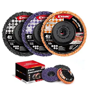 EZARC Paint Stripping Disc Set, 4-1/2 x 7/8, Multi-Color, 3-Pack