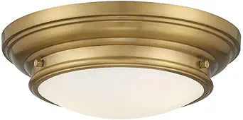 Meridian M60063NB Flush Mount, 2-Light 120 Total Watts, Natural Brass