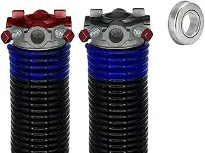 Garage Door Torsion Springs (262 x 1.75 x 37) | 1" ID Steel Bearing | Left and Right Hand Wound Replacement (Pair)
