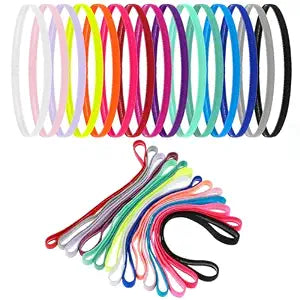 Lusofie 15 Pcs Thin Elastic Headbands, Non Slip Running Headbands For Women And Men (Multi-Colored)