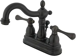 Kingston Brass KB1605BL Heritage 4-Inch Centerset Lavatory Faucet with Metal Lever Handle, Oil Rubbed Bronze