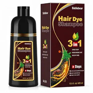 Bablabear Brown Hair Dye Shampoo for Gray Hair Coverage,Instant Hair Color Shampoo for Women and Men.
