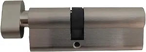 EuroProfile Half Cylinder Lock 65/30 (95mm) Satin, Solid Brass | Key - Thumbturn | Compatible with Schlage C Keyway SC4 6 Pin | 2 Keys, Rekeyable