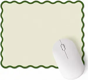 Kingdder Cute Scalloped Mouse Pad Non-Slip Mousepad 9.8x7.9in,Green