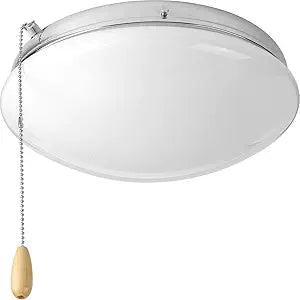Progress Lighting 2-Light Ceiling Fan Light Kit for AirPro Collection Ceiling Fans, Modern Tranisitonal Style with Wide Low Profile Opal Glass Diffuser, Includes 2 LED Light Bulbs, Polished Chrome