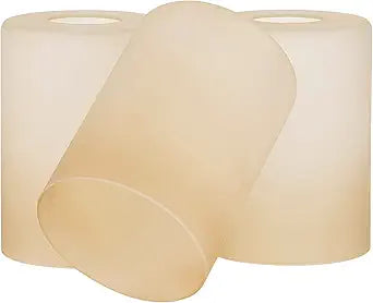 Kira Home Villa 6" Pendant Light Glass Shade Replacement w/Amber Cylinder Design (Set of 3), Bathroom Vanity Light & Chandelier Glass Upgrade, 6" x 4", Fits Threaded Medium Base Sockets
