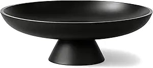 Large Fruit Bowl for Kitchen Counter, Concrete Decorative Bowls for Home Decor, Modern Key Bowl for Entryway Table (Black)