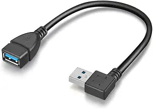 2 Pack SuperSpeed USB 3.0 Angle Male to Female Extension Cable Convertor Adapter Extender Cord Left and Right Angle one Each - 6 inch 2 Pack