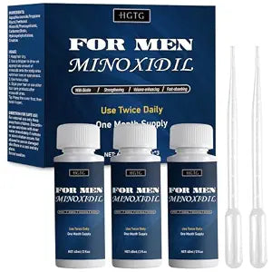 5% Minoxidil Hair & Beard Regrowth Treatment for Men and Women, 3 x 2 fl oz
