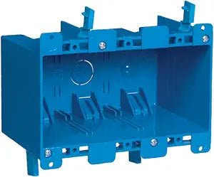 Carlon B355R Switch/Outlet Box, Old Work, 3 Gang, 5.72-Inch Length by 2.79-Inch Width by 3.69-Inch Depth, Blue, 1-Pack