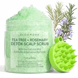 Scalp Scrub with Silicone Massager, Rosemary, Tea Tree Exfoliator for Hair