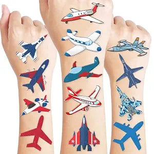 96PCS Airplane Temporary Tattoos for Kids Boys Girls