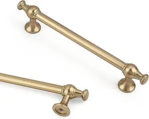 Probrico Champagne Bronze Cabinet Pulls 10 Pack 5 Inch (128mm) Hole Center, Kitchen Cabinet Hardware Dresser Drawer Pulls, Handles for Cabinets Bathroom Drawers Cupboard Solid