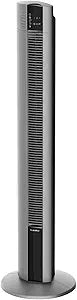 Lasko Tower Fan, Oscillating Performance, Remote Control, Nighttime Setting, Timer, 3 Speeds, High-Velocity Tower Fan, Room Fan for Bedroom or Office, 48" Gray, T48314