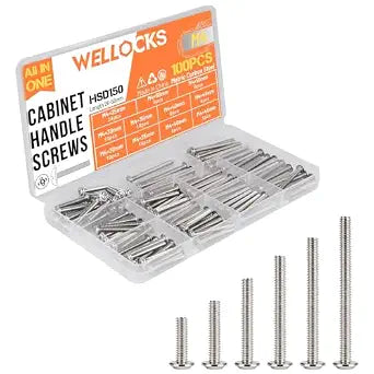 WELLOCKS M4 Cabinet Pull Screws, 25 to 50mm 100 PCS