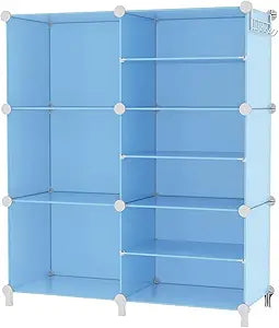 AWTATOS Closet Organizer 6 Cube Storage Shelves Portable Closet Clothes Organizers and Storage Stackable Cubby Shelving for Closet Bedroom Living Room Blue