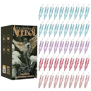 Neebol 50PCS Mixed Tattoo Cartridge Needles, #12 Set for Tattoo Artists