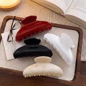4 Pack 4.2 Inch Large Acrylic Claw Clips, Strong Hold Hair Claw Cute Hair Clips Barrettes for Thick Thin Hair