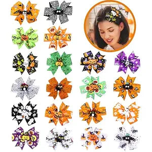20 Pcs Halloween Hair Bow Halloween Hair Accessories for Women