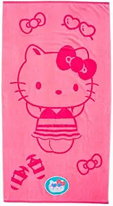 Franco Luxe Sanrio Hello Kitty Super Soft Plush Oversized Cotton Jacquard Bath/Pool/Beach Towel, 64 in x 34 in, (Officially Licensed Product)