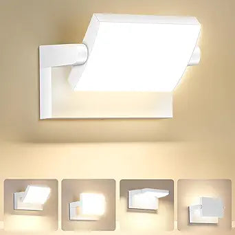 Outdoor LED Wall Light 40W White Flood Lights 350Rotation Exterior Lighting Fixture Commercial Security 3000K Waterporof for Barn Yard Garage Building Area Backyard