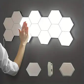 YXQUA Hexagon Wall Light Panels, Touch Control, White, 6 Pack