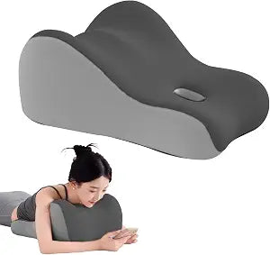 Intimacy Wedge Pillow for Couples, Memory Foam Positioning Cushion for Back, Neck & Waist Pain Relief with Washable Cover, Portable Design for Relaxing, Reading & Adult Play-Grey