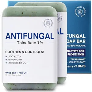 Antifungal Soap Bar Treatment with 1% Tolnaftate and Tea Tree Oil, 2 Bars