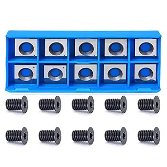 Indexable Carbide Insert Knife 14.3x14.3x2.0mm-50 2-Edge Replacement Cutter for Cutech Tool Rikon Carbatec and Most Planer Jointer Helical Cutterheads, 10 Packs