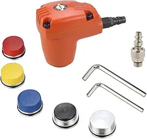 Air Palm HammerAuto Air Impact Hammer KitPneumatic Palm Hammer Dead Blow 1000 Stroke with 6 Tips Different Hardness Hammer Heads for Body Repair Plastic Inlay Assembly