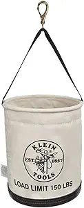 Klein Tools 5109SLR Canvas Bucket, All-Purpose Tool Bucket with Plastic Bottom with Drain Holes, Load Rated Up to 150-Pounds