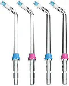 Plaque Removal Replacement Tips Compatible with Waterpik Water Flossers and Other Brand Oral Irrigators, Water Flosser Tip Replacement, Plaque Remove Brisles Tips(4-Pack)