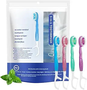 Disposable Travel Toothbrush, Mix 5 Flavors, 26 pcs