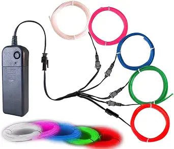 Neon Light 5-in-1 Meter WirePortable Battery Pack with Decorative WireSuitable for Birthday PartiesThanksgiving and Other Occasions .(Colorful)