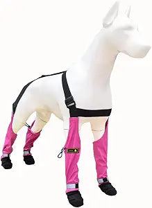 yucca Rubber Dog Boots for Paws, Easy-On Pet Suspender Boot Leggings, Anti Slip Dog Socks, Reusable Waterproof Dogs Booties, Protect Paws from Rain, Snow, Slush, and Snow Melt