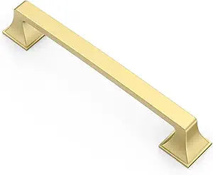 Asidrama 10 Pack 5 Inch(128mm) Brushed Gold Cabinet Pulls Heavy-Duty Solid Kitchen Cabinet Handles Gold Drawer Hardware for Bathrooms Cabinets 2461