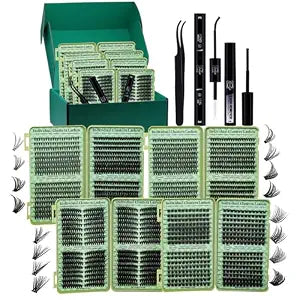 Lash Clusters Kit Wispy Eyelash Clusters 2304PCS Kit Cat Eye Style