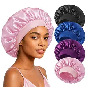 4 Pack Large Satin Bonnet for Sleeping Women ,Hair Bonnet for Long Braids