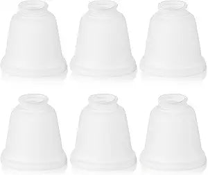 Teenyyou 6 Pcs Frosted Glass Globes for Ceiling Fan Lights Covers Glass Lamp Shade Replacement for E26 Chandelier Table Wall Sconce, 2-1/8" Fitter, 4-5/8" Diameter x 4-1/2" Height