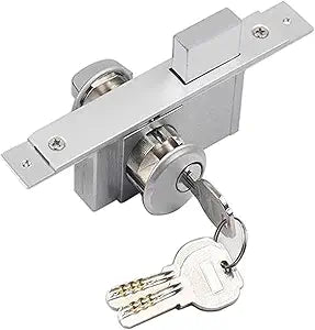 WANLIAN Storefront Door Mortise Lock, Aluminum storefront Mortise Door Lock,Door Lock Replacement Parts,Glass Framed Central Door Lock Set Commercial Door Deadbolts with 3 Keys